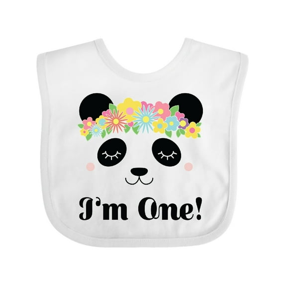 Inktastic First Birthday Panda 1 Year Old Girl Girls Baby Bib