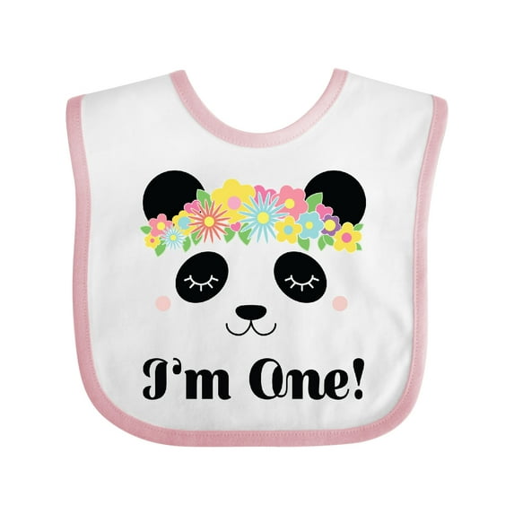 Inktastic First Birthday Panda 1 Year Old Girl Girls Baby Bib