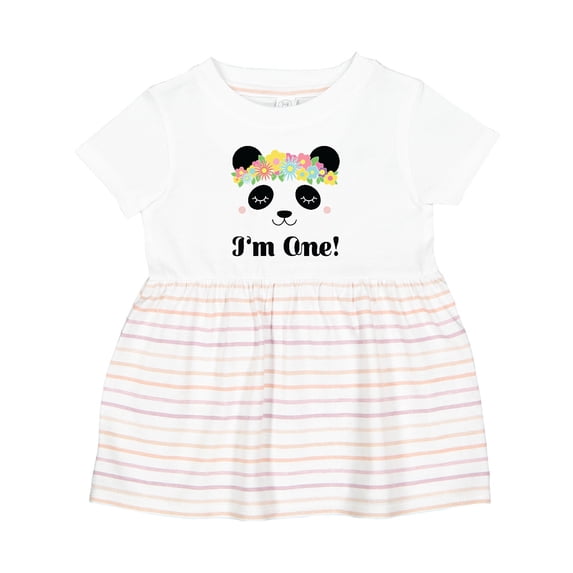 Inktastic First Birthday Panda 1 Year Old Girl Girls Baby Dress