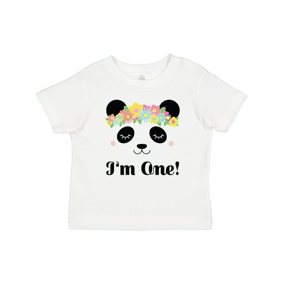 Inktastic First Birthday Panda 1 Year Old Girl Girls Baby T-Shirt