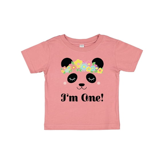 Inktastic First Birthday Panda 1 Year Old Girl Girls Baby T-Shirt