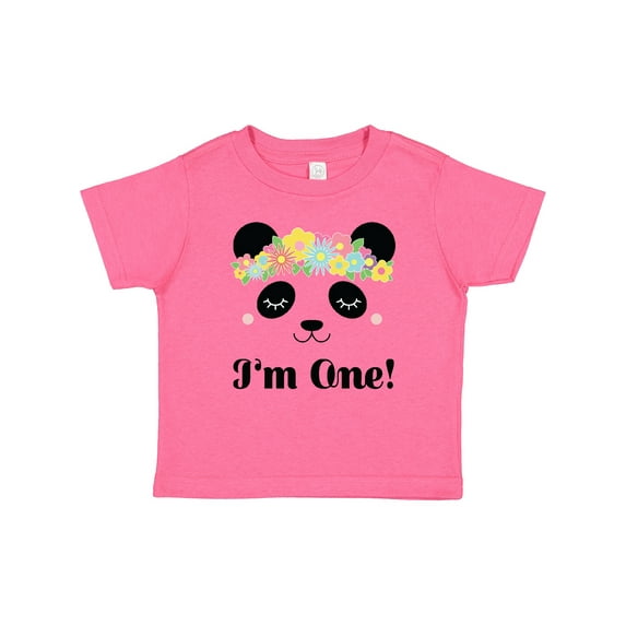 Inktastic First Birthday Panda 1 Year Old Girl Girls Baby T-Shirt