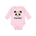 thumbnail image 1 of Inktastic First Birthday Panda 1 Year Old Girl Girls Long Sleeve Baby Bodysuit, 1 of 5