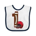 thumbnail image 1 of Inktastic First Birthday Red Football Helmet Boys or Girls Baby Bib, 1 of 4