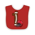 thumbnail image 1 of Inktastic First Birthday Red Football Helmet Boys or Girls Baby Bib, 1 of 4