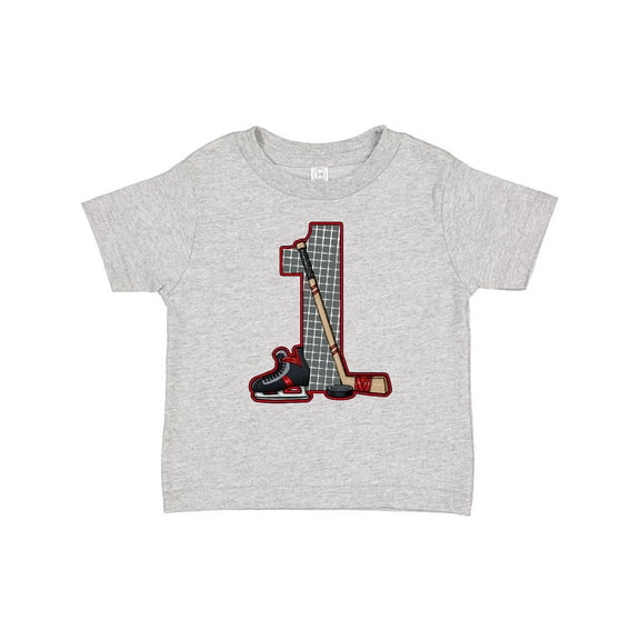 Inktastic First Birthday Red Hockey Boys or Girls Baby T-Shirt