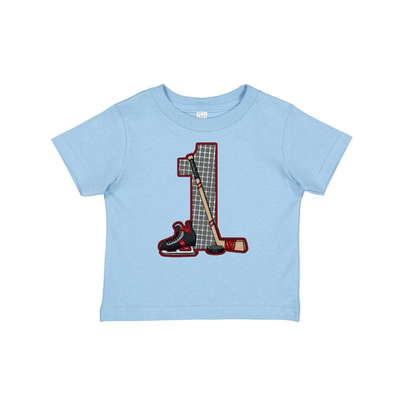 Inktastic First Birthday Red Hockey Boys or Girls Baby T-Shirt