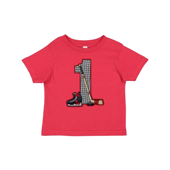 Inktastic First Birthday Red Hockey Boys or Girls Baby T-Shirt