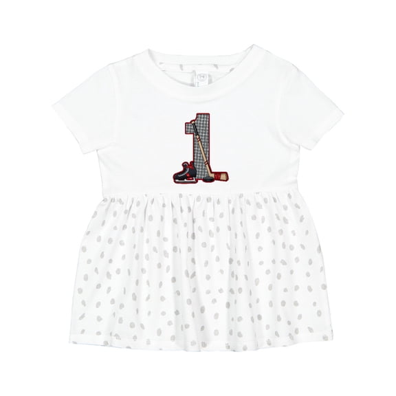 Inktastic First Birthday Red Hockey Girls Baby Dress