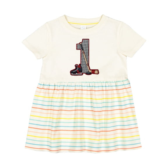 Inktastic First Birthday Red Hockey Girls Baby Dress