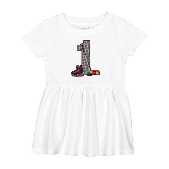 Inktastic First Birthday Red Hockey Girls Baby Dress