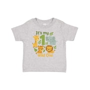 WAWSAM T-shirt d'anniversaire pour bébé garçon avec inscription « I'm Wild and 1 Jungle Animals », BLANC WAWSAM T-shirt d'anniversaire pour bébé garçon avec inscription « I'm Wild and 1 Jungle Animals », BLANC