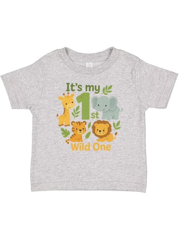 First Birthday Safari Jungle Animals Boys or Girls Baby T-Shirt