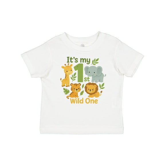 Inktastic First Birthday Safari Jungle Animals Boys or Girls Baby T-Shirt