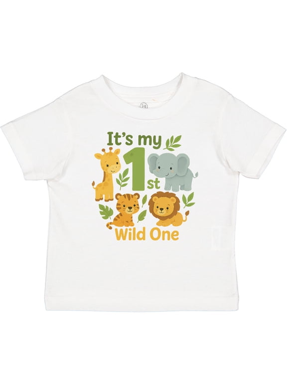 First Birthday Safari Jungle Animals Boys or Girls Baby T-Shirt