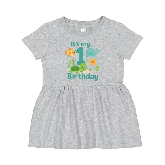 Inktastic First Birthday Sea Creatures Celebration Girls Baby Dress