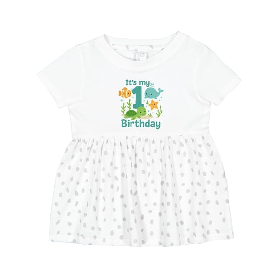 Inktastic First Birthday Sea Creatures Celebration Girls Baby Dress