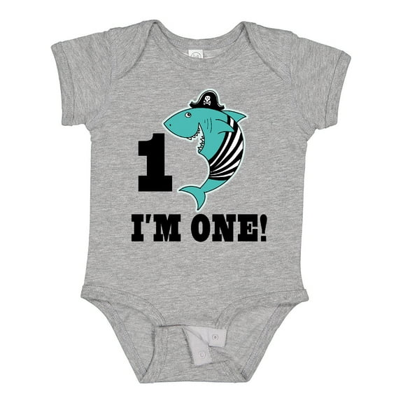 Inktastic First Birthday Shark 1 Year Old Pirate Boys Baby Bodysuit