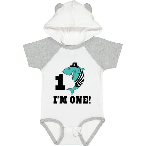 Inktastic First Birthday Shark 1 Year Old Pirate Boys Baby Bodysuit