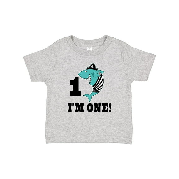 Inktastic First Birthday Shark 1 Year Old Pirate Boys Baby T-Shirt