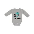 thumbnail image 1 of Inktastic First Birthday Shark 1 Year Old Pirate Boys Long Sleeve Baby Bodysuit, 1 of 5