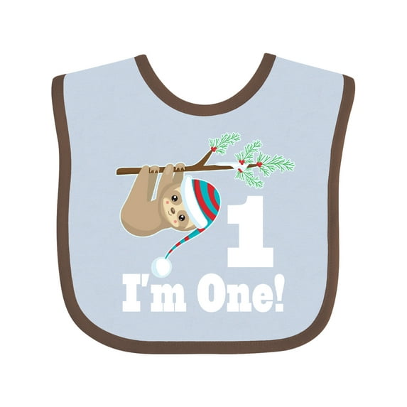 Inktastic First Birthday Sloth 1 Year Old Boys or Girls Baby Bib