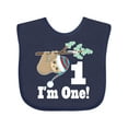 thumbnail image 1 of Inktastic First Birthday Sloth 1 Year Old Boys or Girls Baby Bib, 1 of 4