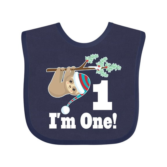 Inktastic First Birthday Sloth 1 Year Old Boys or Girls Baby Bib