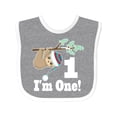 thumbnail image 1 of Inktastic First Birthday Sloth 1 Year Old Boys or Girls Baby Bib, 1 of 4
