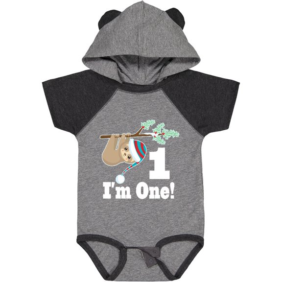 Inktastic First Birthday Sloth 1 Year Old Boys or Girls Baby Bodysuit