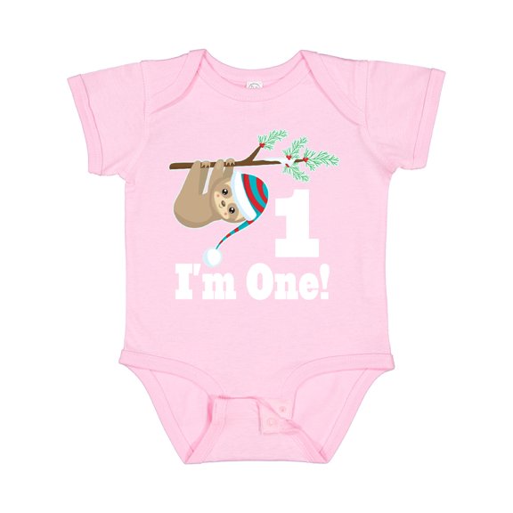 Inktastic First Birthday Sloth 1 Year Old Boys or Girls Baby Bodysuit