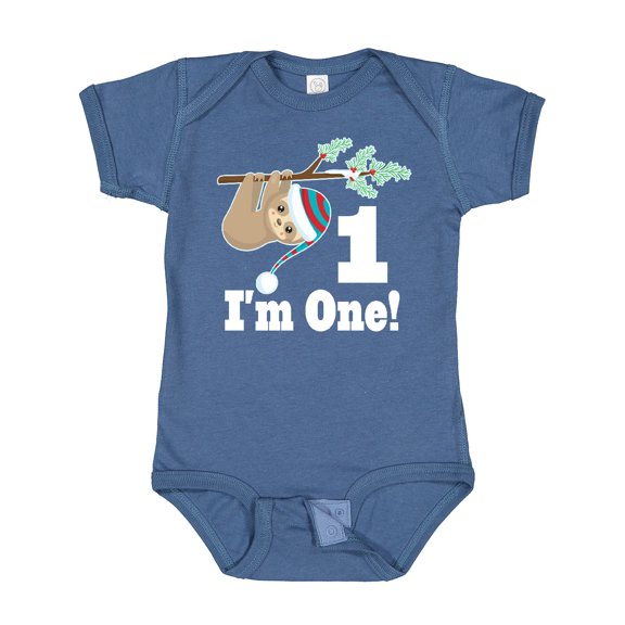 Inktastic First Birthday Sloth 1 Year Old Boys or Girls Baby Bodysuit