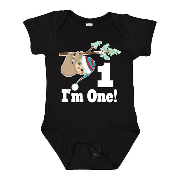 Inktastic First Birthday Sloth 1 Year Old Boys or Girls Baby Bodysuit