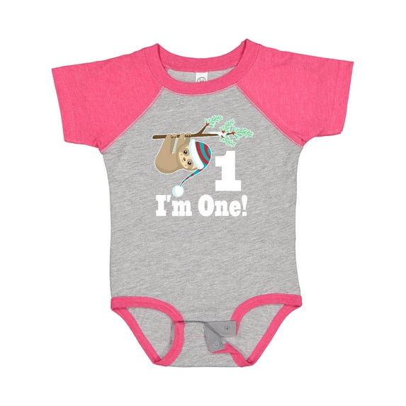 Inktastic First Birthday Sloth 1 Year Old Boys or Girls Baby Bodysuit