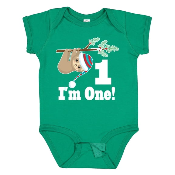 Inktastic First Birthday Sloth 1 Year Old Boys or Girls Baby Bodysuit