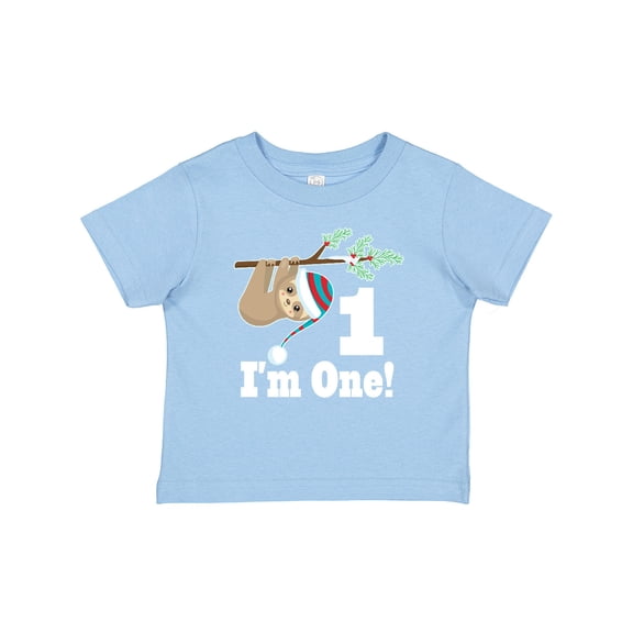 Inktastic First Birthday Sloth 1 Year Old Boys or Girls Baby T-Shirt