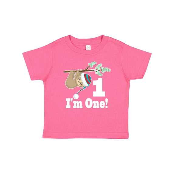 Inktastic First Birthday Sloth 1 Year Old Boys or Girls Baby T-Shirt