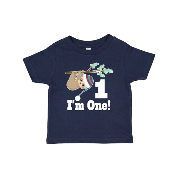 Inktastic First Birthday Sloth 1 Year Old Boys or Girls Baby T-Shirt