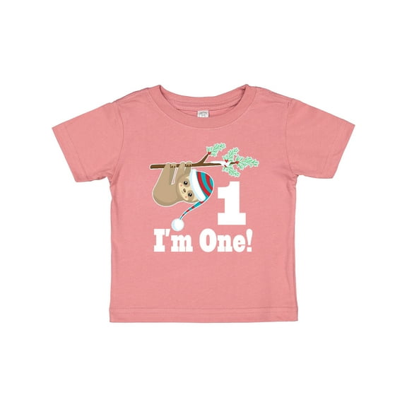 Inktastic First Birthday Sloth 1 Year Old Boys or Girls Baby T-Shirt