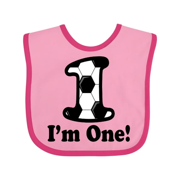 Inktastic First Birthday Soccer 1 Year Old Boy Boys or Girls Baby Bib