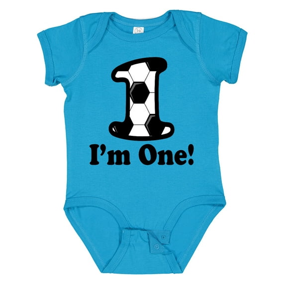 Inktastic First Birthday Soccer 1 Year Old Boy Boys or Girls Baby Bodysuit