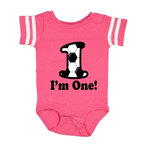 Inktastic First Birthday Soccer 1 Year Old Boy Boys or Girls Baby Bodysuit
