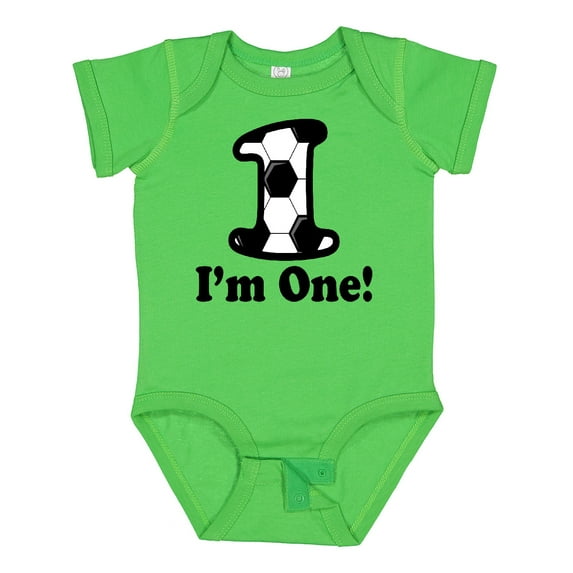 Inktastic First Birthday Soccer 1 Year Old Boy Boys or Girls Baby Bodysuit