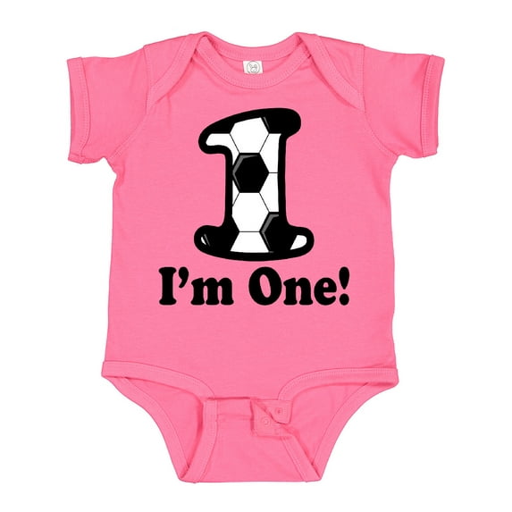 Inktastic First Birthday Soccer 1 Year Old Boy Boys or Girls Baby Bodysuit