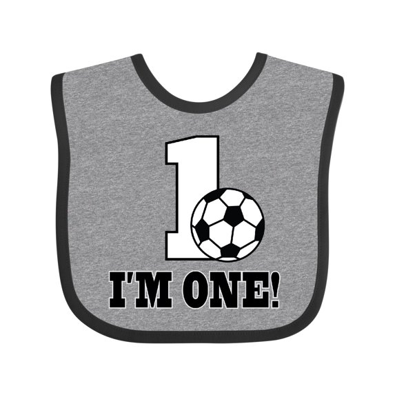Inktastic First Birthday Soccer 1 Year Old Boys or Girls Baby Bib