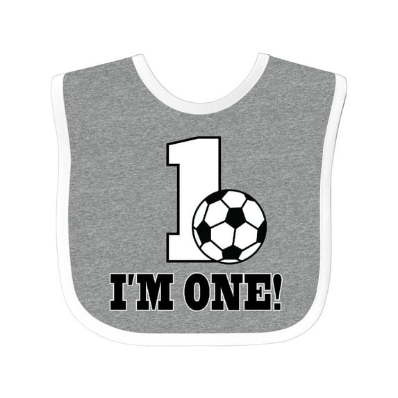 Inktastic First Birthday Soccer 1 Year Old Boys or Girls Baby Bib