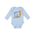 thumbnail image 1 of Inktastic First Birthday Surfing Shark with Hot Dog and Ice Cream Boys or Girls Long Sleeve Baby Bodysuit, 1 of 5