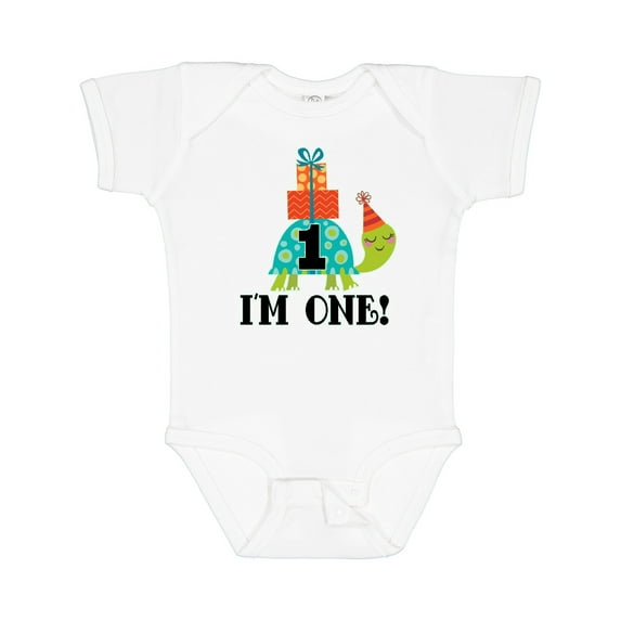 Inktastic First Birthday Turtle 1 Year Old Boys or Girls Baby Bodysuit