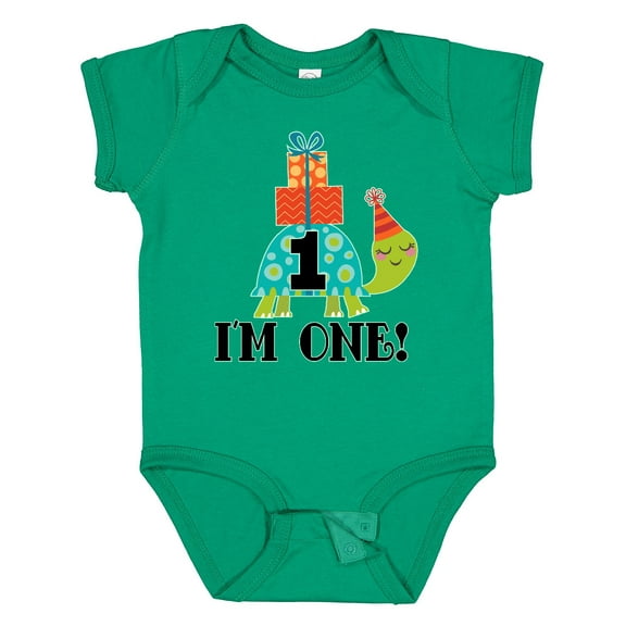 Inktastic First Birthday Turtle 1 Year Old Boys or Girls Baby Bodysuit