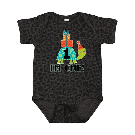 Inktastic First Birthday Turtle 1 Year Old Boys or Girls Baby Bodysuit